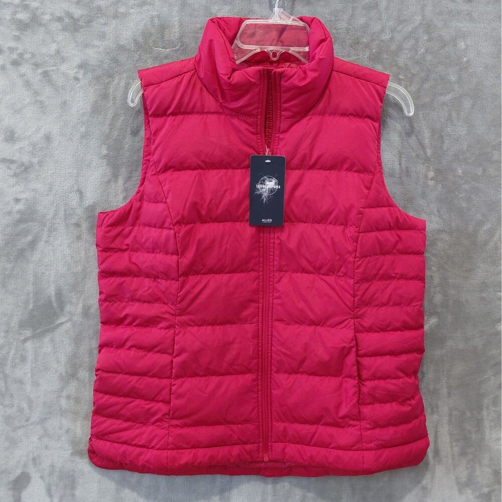 NEW Lands' End Lightweight Down 600 Fill Puffer Vest Women's Medium Red Gorpcore